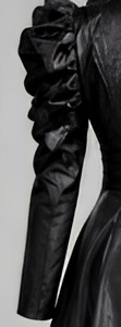 Women's Long Trench <b>Coat</b> Puff Sleeve Stand Collar With Belted Design - Product Image 5