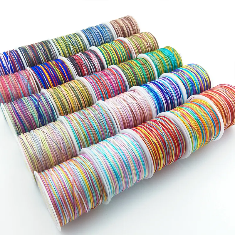 0.8MM 100M/Roll Colorido Nylon Cord Thread Chinês Knotting Macrame Cord Pulseira Trançada Cordas Beading Craft Thread