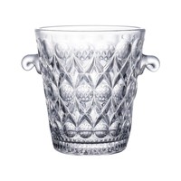 Seau à glace en cristal taillé diamant avec poignée en forme d'aile, refroidisseur à vin et champagne en verre texturé pour bar, hôtel, fête