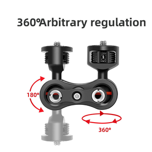 Brazo Mágico CNC Reforzado para Cámara con Tornillo de 1/4"-20, Pernos de Localización ARRI y Carga de 6KG, Soporte de Aluminio con Doble Rótula - Product Image 4