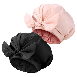 2024 bonnets de douche réglable nœud papillon <span class=keywords><strong>bain</strong></span> cheveux réutilisable étanche Turban casquette pour femmes fille beauté cheveux Spa <span class=keywords><strong>bain</strong></span> maison voyage - Product Image 2
