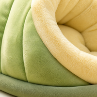 Nid pour animaux de compagnie en forme d'avocat, lit pour chat en peluche pour un sommeil profond, maison pour animaux de compagnie en coton lavable pour petits chiens et chats, 3 tailles, gris, vert