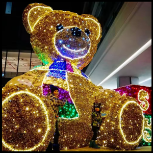 Grande décoration lumineuse LED en forme d'ours pour la Saint-Valentin, Noël et le Nouvel An - Product Image 4