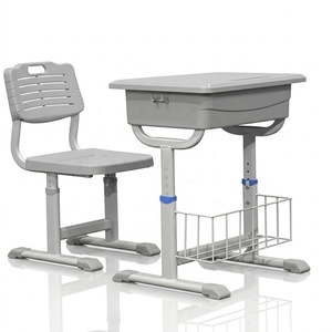 Meubles de classe <span class=keywords><strong>pour</strong></span> étudiants, ensemble bureau et chaise réglables en hauteur, structure métallique durable, <span class=keywords><strong>pour</strong></span> l'école et l'enseignement - Product Image 2