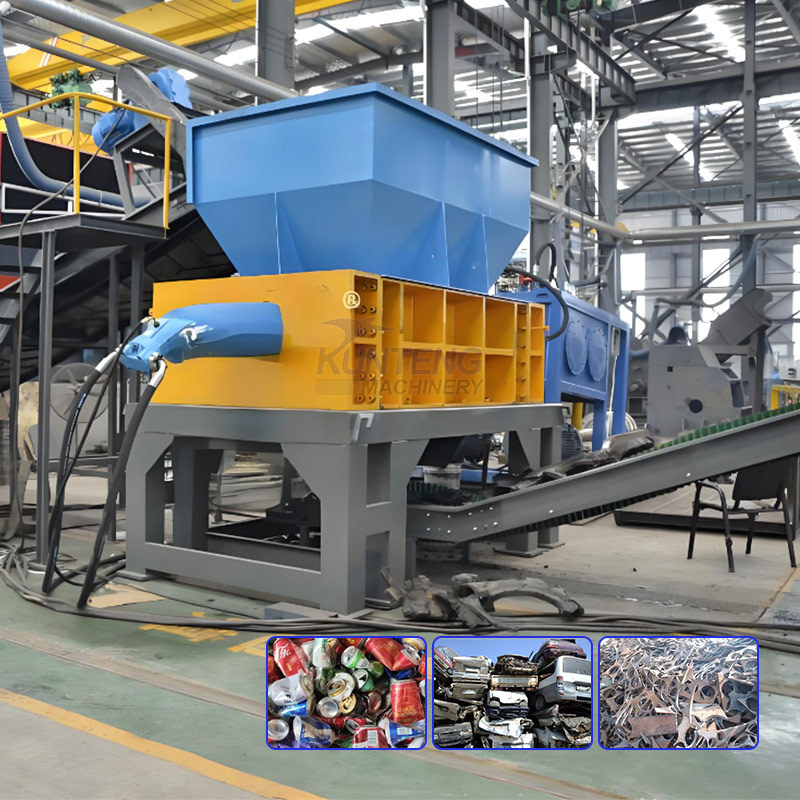 Automatic Double Shaft Metal Shredder Tin