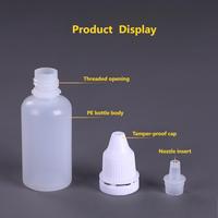 Flacon compte-gouttes en plastique LDPE avec logo personnalisé, rechargeable, à presser, avec bouchon inviolable