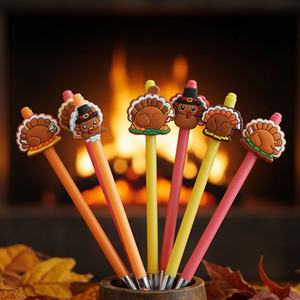 Tapas de Silicona para Lápices con Diseño de Pavo de Acción de Gracias, de Alta Calidad y Personalizadas, para Halloween, Regalos Promocionales al por Mayor - Product Image 3