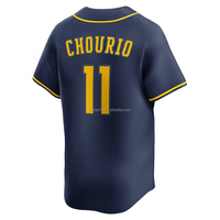 Camiseta de Béisbol Americana Bordada al por Mayor para Hombre de los Milwaukee Brewers # 22 Christian Yelich # Uniforme de Softbol 11 Chourio 9 Bob Uecker