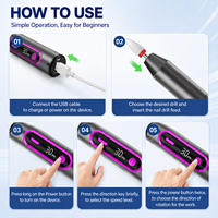 Vantrend Beauty 30000RPM Elektrisches Nagelset E-File Nagelpolierer für Acryl-Gel-Nägel Nagelhautentfernung Einfaches Maniküre-Werkzeug US EU