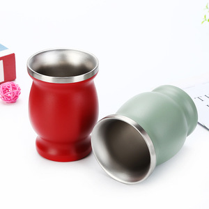 GZYSL — tasse à thé en acier inoxydable, RTS 8 oz, type caleçon tibétain, avec double paroi, isolation thermique, avec paille à cuillère Bombilla - Product Image 6