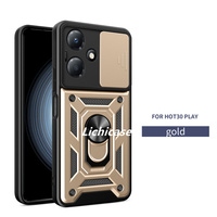 Coque arrière magnétique antichoc Lichicase pour Infinix Zero 30 Hot 30 Play Hot 30i 40i, étui blindé avec support anneau