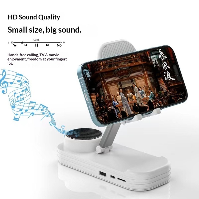 Foldable Phone Stand Bluetooth Speaker - Bass Portable Desktop Dock Manufacturer