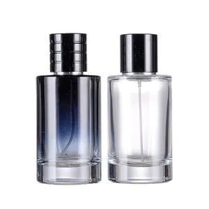 Botol parfum semprot lapisan 100ml bentuk silinder dan kemasan dengan tutup magnetik