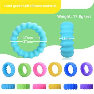 Autismo-Friendly Fidget anello in Silicone giocattoli sensoriali per bambini silenziosi sollievo di ansia in classe regali di affari promozionali - Product Image 3