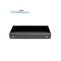 Boîtier électronique en aluminium sur mesure TZR OEM, fabrication de boîtiers en tôle métallique avec revêtement en poudre noire pour instruments