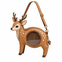 Sac à bandoulière personnalisé en forme de faon, style Ita Bag, avec doublure motif feuillage forestier et quincaillerie dorée antique, pour femme