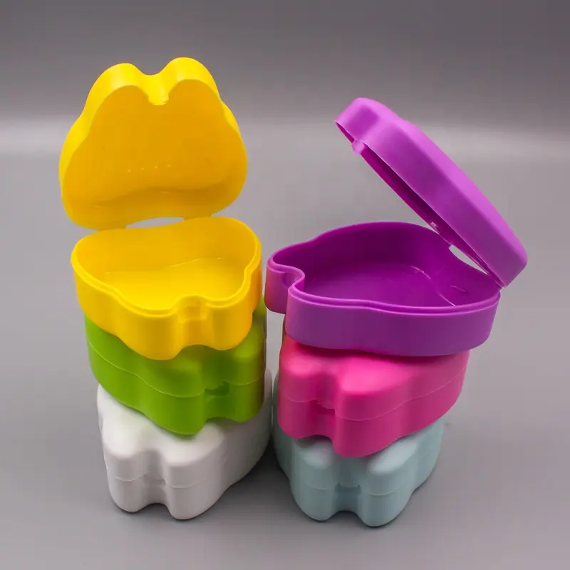 أغطية أسنان آمنة على الغذاء حافظات أسنان صندوق أسنان مؤقت صندوق أسنان مؤقتة ملونة للعيادات الطبية بالمنزل