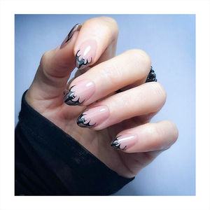 <span class=keywords><strong>Faux</strong></span> ongles longs en forme d'amande de bonne qualité, ongles miroir nude, pointes à dessiner, art des ongles noirs, <span class=keywords><strong>faux</strong></span> ongles à presser personnalisés - Product Image 3