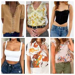 Ropa Coreana al por Mayor, Ropa de Moda, Hermosas Camisetas de Segunda Mano para Mujer, Vestidos, Tops, Envío Aleatorio - Product Image 5