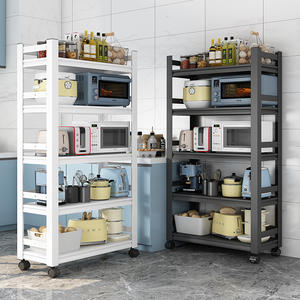Étagère de rangement de cuisine à 5 niveaux Zwj Cf 202311 avec roulettes, unité d'étagère multifonctionnelle pour four à micro-ondes et ustensiles de cuisine - Product Image 1