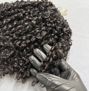 CDYHAIRVN 100g Extensions de cheveux humains vietnamiens bruts, courtes, bouclées, style Pixie et Jerry Curl, double trame machine - Product Image 1