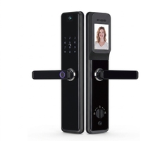 Cerradura Inteligente para Puerta con Control Remoto por Aplicación Tuya, Cámara con Ojo de Gato, Huella Dactilar, Tarjeta IC, Contraseña, IP, para Puertas de Madera, Uso en Alquiler