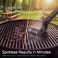 Brosse de nettoyage électrique Drayvorx pour barbecue, couple élevé, 3 modes de vitesse, couple max. 20 kg, sûre pour fonte et acier inoxydable, Type-C