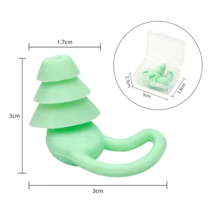 Factory Noise Reduction Silicone Wholesale Ear Plugs Swimming Customize Package Green Environmentally Skin Friendly Earplugs