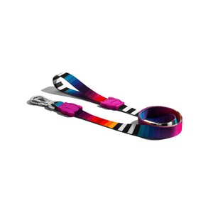 Laisse Prisma colorée à rayures avec clip tortue rose pour animaux de compagnie - Product Image 2