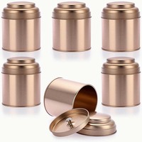 Boîte à thé en métal hermétique personnalisée avec emballage, double couvercle, boîte ronde en étain pour café, conteneur pour aliments et thé
