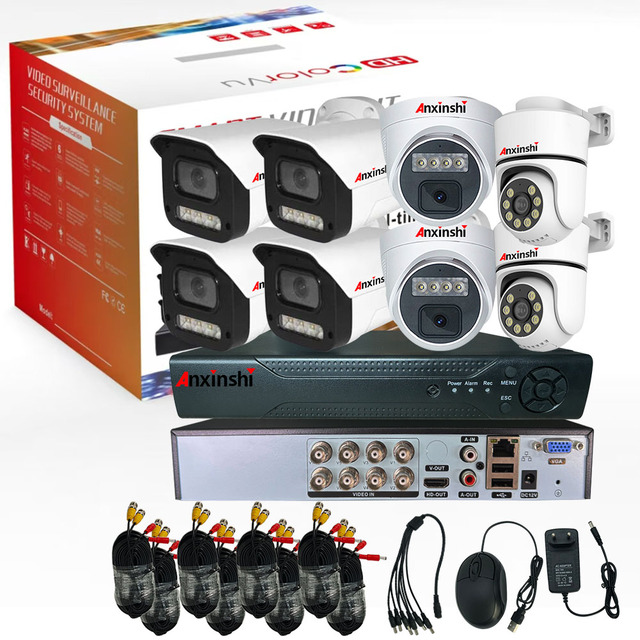 Anxinshi CCTV Camera System 5MP 2MP HD Analog Camera Night Vision Remote Control CCTV PTZ Camera Outdoor Security Camera