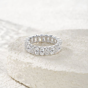 เก้าที่นั่งเครื่องประดับเงินราคาโรงงานแหวนซิลิกอนหินทรงรีตัดเป็นรูปวงรีแหวนแต่งงานสุดหรูแหวนพลอย - Product Image 4