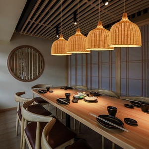 Luminaire suspendu moderne <span class=keywords><strong>en</strong></span> rotin tressé, abat-jour pour restaurant, café, décoration intérieure, style rustique vintage, lampe de plafond suspendue - Product Image 1