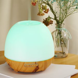 New Wood Grain Aroma Diffuser 400ml Ultrasonic <b>Humidifier</b> With Led Light Desktop Fragrance Diffuser For Home Office - Product Image 2