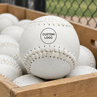 Ballon de softball en PVC de 11 pouces, noyau en liège durable, blanc, couture plate, fabricant, 500 000 pièces/mois, logo personnalisé, OEM, entraînement scolaire, pratique