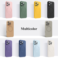 Silicone liquide couleur bonbon luxe magnétique charge sans fil étui de téléphone antichoc pour iPhone 16 15 14 Plus 13 12 11 Pro Max