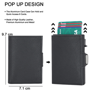 New Arrival kim loại nhôm tự động Pop Up RFID chặn mỏng tối giản thông minh ví cho nam giới - Product Image 3