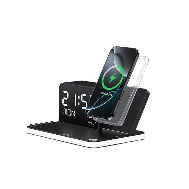 15W Fast Wireless Charging 3 in 1 Stand Charger Dock Station 4in1 Phone Headphone Watch Wireless Charger for iPhone Samsung
