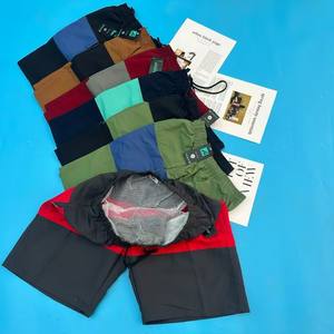 1.98 dollari modello MJK002 all'ingrosso <span class=keywords><strong>Shorts</strong></span> elasticizzati a asciugatura rapida in vita a strisce stile essenziali maglia pantaloncini da uomo per uomo - Product Image 2