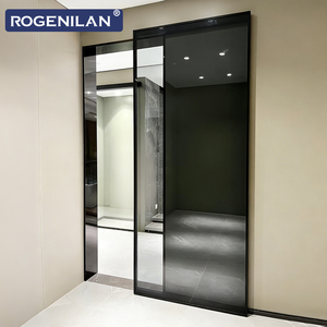 ROGENILAN Portes coulissantes intérieures ultra-étroites en aluminium sans rail, vitrées, à économie d'énergie, avec verre trempé, <span class=keywords><strong>porte</strong></span> fantôme - Product Image 2