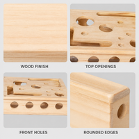 Boîte à puzzle pour chat en bois massif, jouet interactif pour dissimuler les friandises avec plusieurs ouvertures, stimulateur mental, distributeur de nourriture pour chats d'intérieur