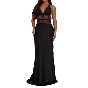 ชุดเดรสเปิดหลังคอวีลูกไม้เซ็กซี่ของผู้หญิงแฟชั่นเปลือยหลัง - Product Image 3