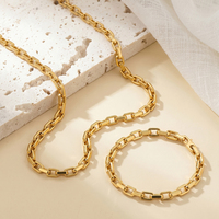 Bracelet chaîne à maillons poli fait main en acier inoxydable 316 plaqué or PVD 18 carats de 6 mm, bijoux quotidiens inaltérables pour hommes et femmes