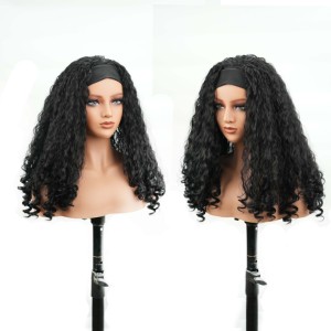 Perruques afro crépues en gros, de haute qualité, résistantes à la chaleur, avec bonnet en maille semi-élastique transparent, synthétiques, fabriquées à la machine pour les femmes noires - Product Image 5