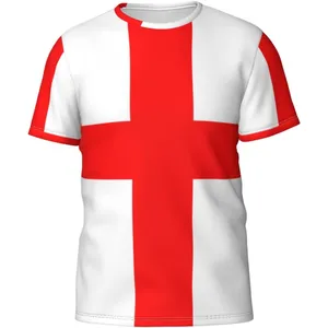 Fitspi toptan erkek 3d özel baskılı ülke bayrağı kısa kollu tişört ekip boyun Tees en toptan