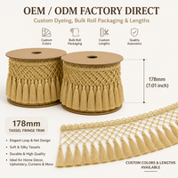 Dentelle décorative à franges en filet tissé pour rideaux, oreillers, coussins, chemins de table et décoration textile de maison
