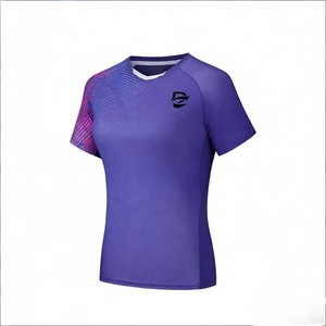 Camiseta Deportiva Unisex de Poliéster Elástica, Transpirable y de Secado Rápido, Personalizable con Logotipo, para Tenis, Bádminton y Deportes, Manga Corta - Product Image 2