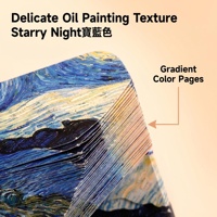 Bloc-notes LED 3D avec base en plastique, peinture à l'huile Nuit étoilée de Van Gogh, vente en gros à prix réduit