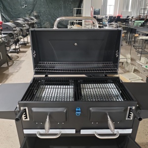 Parrilla <span class=keywords><strong>de</strong></span> Carbón Grande para Jardín Royal <span class=keywords><strong>con</strong></span> Altura Ajustable, Ahumador, <span class=keywords><strong>Barbacoa</strong></span>, <span class=keywords><strong>Chimenea</strong></span> y Termómetro - Product Image 4
