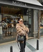 Manteau en vison double face pour femme, longue cape avec capuche et doublure en soie, nouveauté 2025